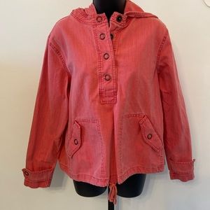 Coldwater Creek Women’s Stoned Washed, red, button front, drawstring Sz Medium